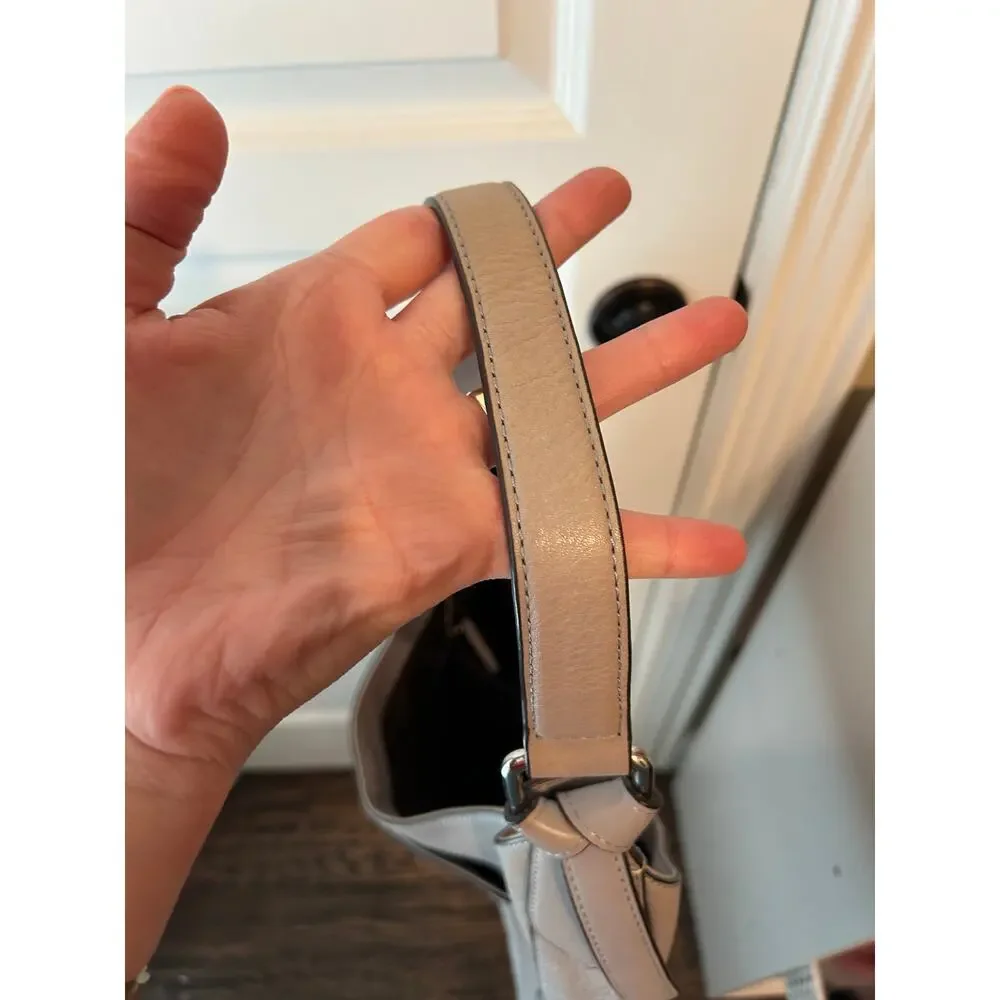 Vince Camuto Genuine Leather Grey Hobo Bag